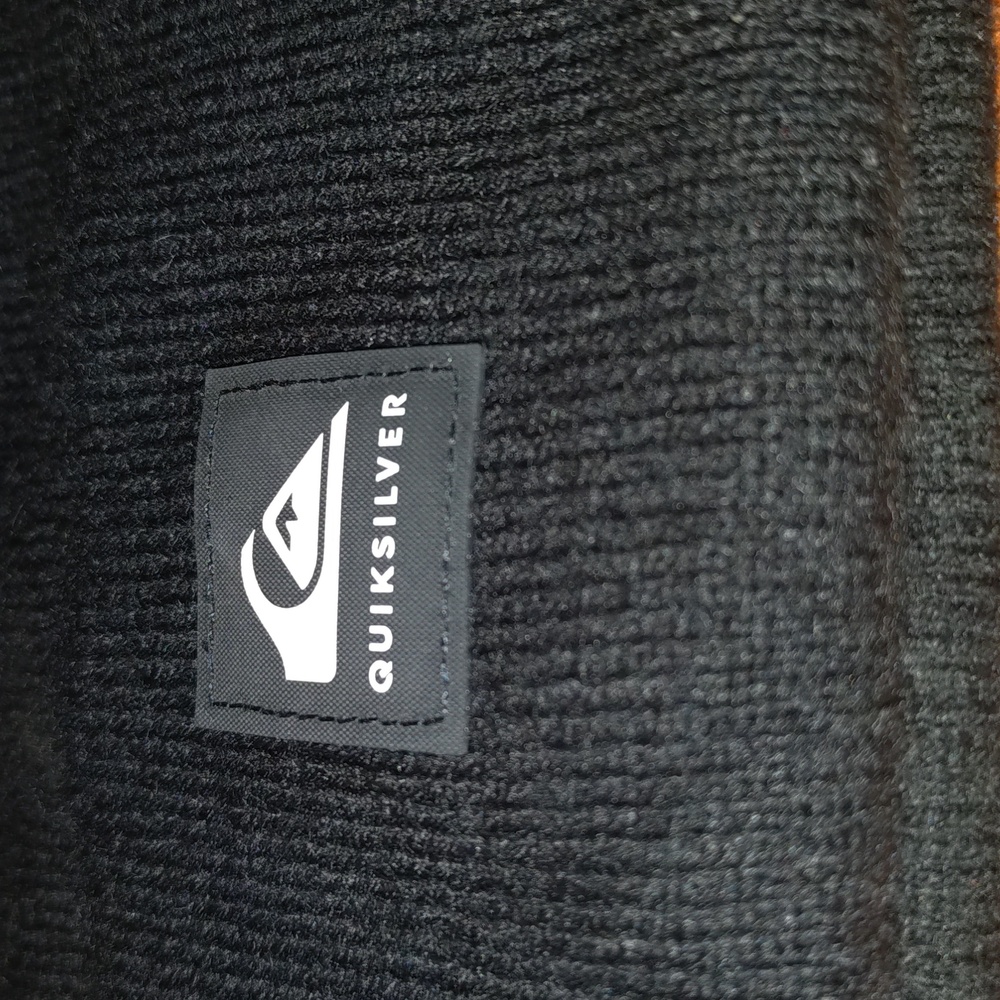 Quicksilver Stitched Patch Cuffed Knit Beanie - image 2
